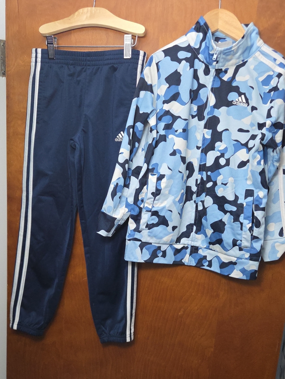 adidas Kids Blue Camo Jacket with Navy Joggers